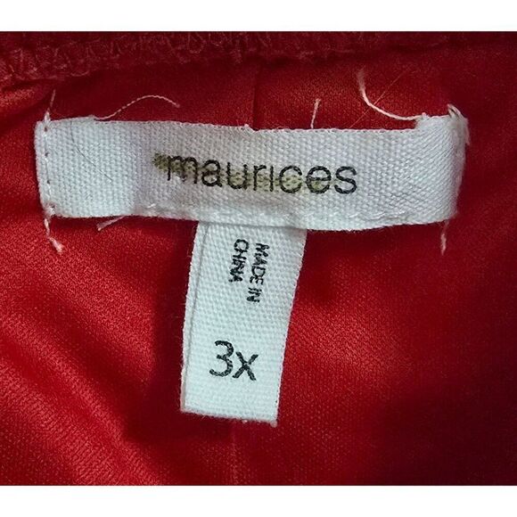 Red Eyelet Embroidered Sleeveless Top W Adjustable Tie Straps & Elastic Waist - Picture 7 of 11